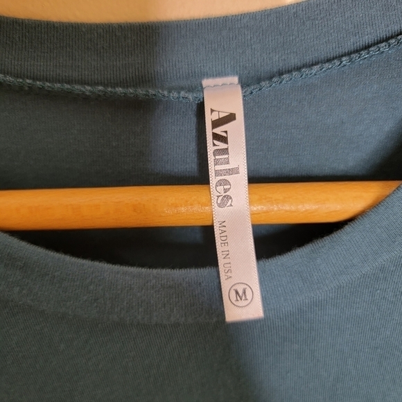 Azules | Teal Blue Long Sleeve Tee - Picture 3 of 4
